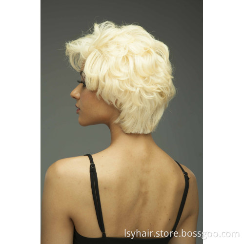 Nostalgia Marilyn Monroe 613 Color 8 In Short Bob Natural Wavy Lace Front Wig 100% Original Virgin Human Hair Wigs